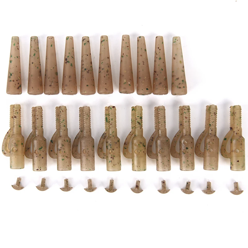 

10sets Safety Lead Clips Set Clips Swivel Snap Connector Carp Fishing Equipment Tackle Accessories Tail Rubber Tube Pesca