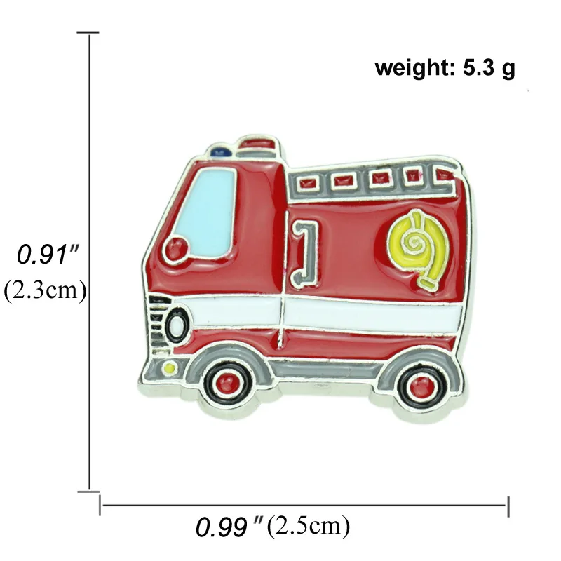 Новая креативная брошка мультфильм автомобиль Ван такси пожарная машина