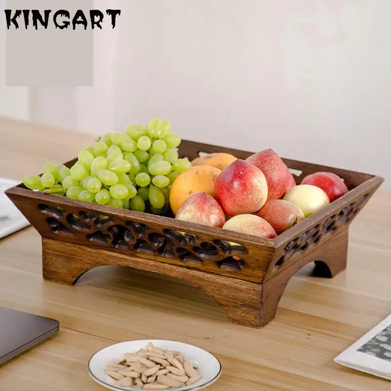 Кухонный деревянный поднос для фруктов деревянная тарелка еды настольное