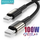 Кабель KUULAA PD 5A USB C к USB Type C, USBC 100 Вт, шнур для быстрой зарядки, кабель для Samsung S20 MacBook iPad Huawei Xiaomi