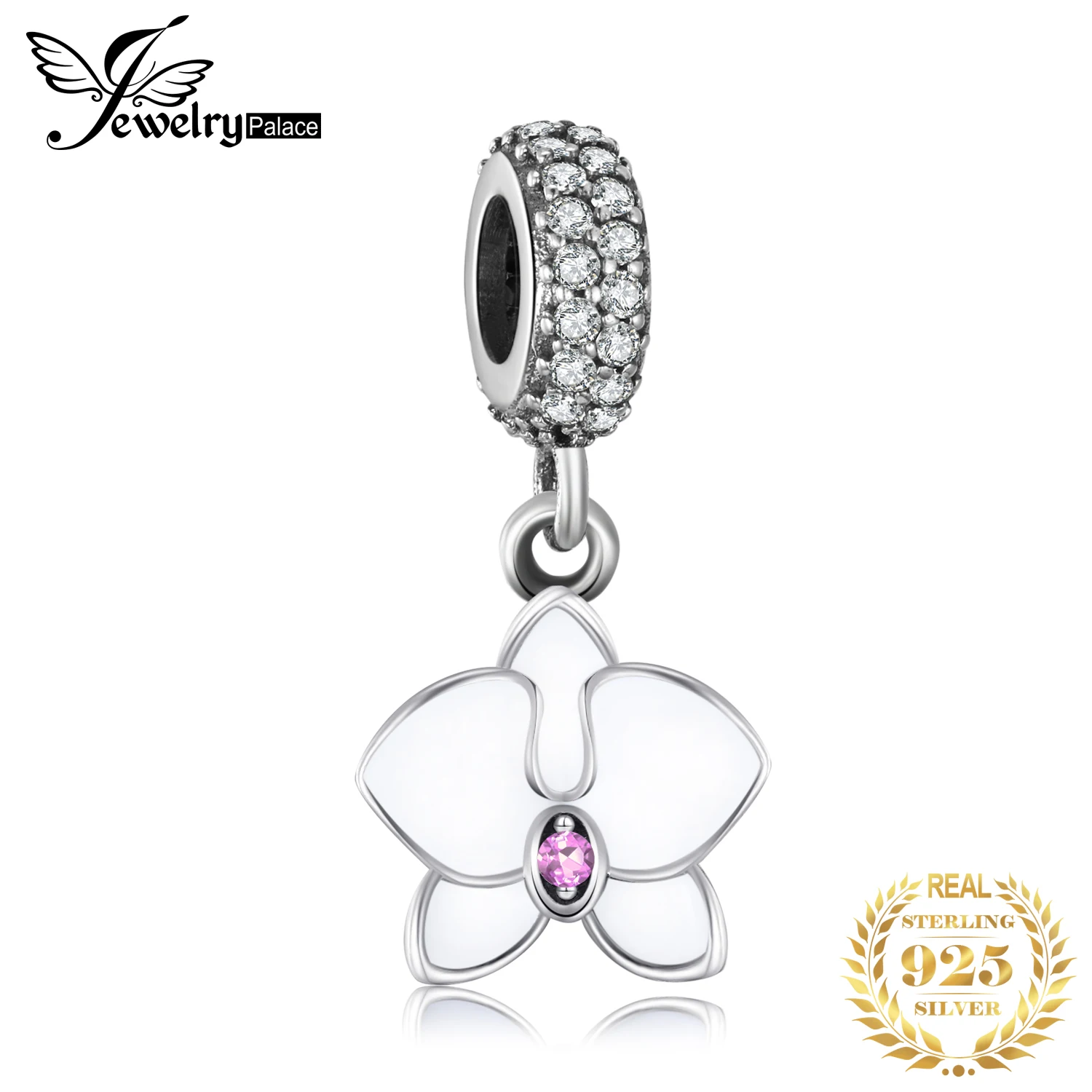 Jewelrypalace стерлингового серебра 925 гардения Бусины Талисманы Fit Браслеты|Ювелирные