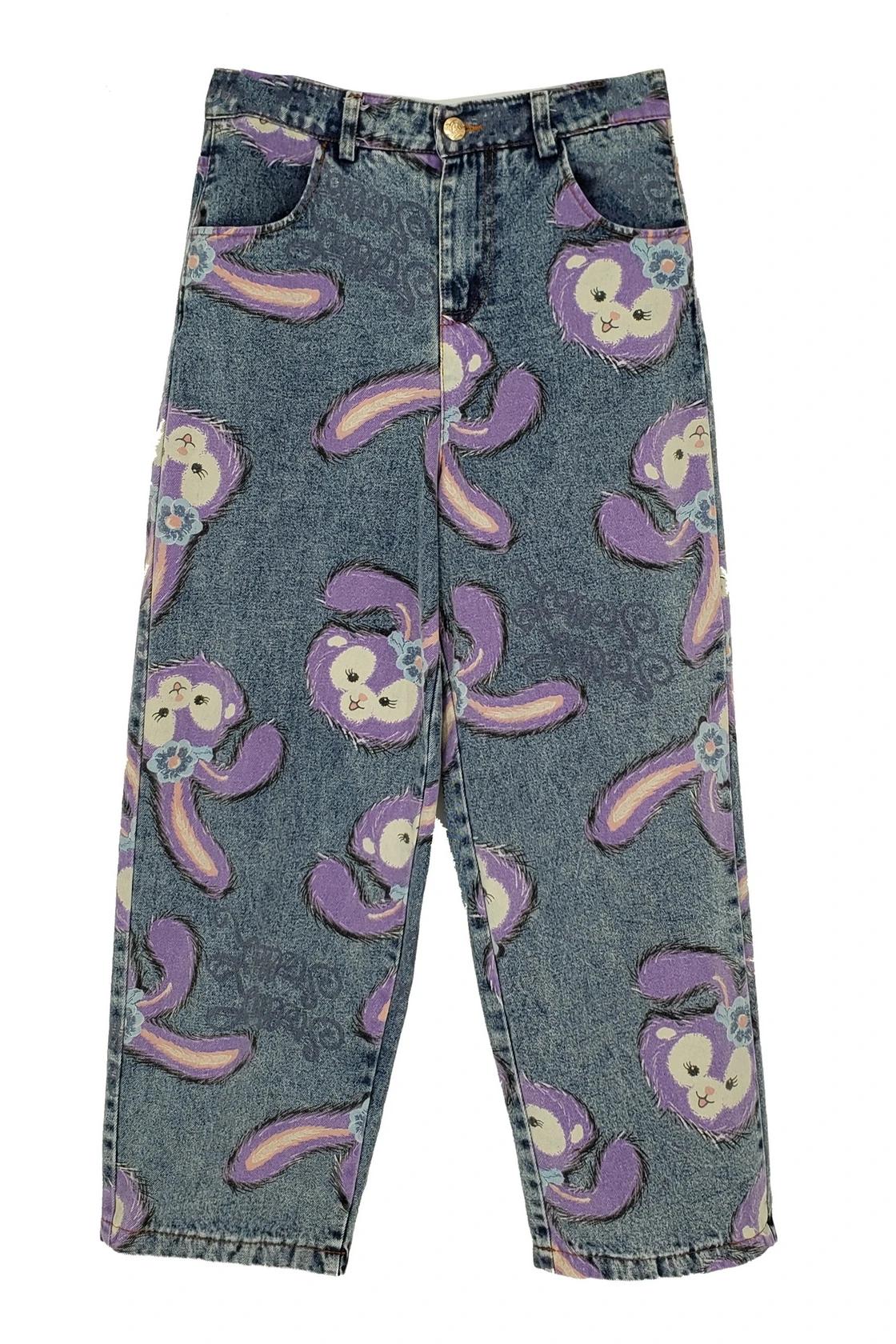 

Buyer Cute Rabbit Printed Mid Waist Harem Casual Slimming Casual Thin Summer Jeans Trousers