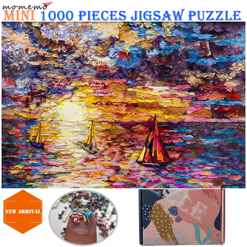 

MOMEMO Sunrise Jigsaw Puzzle 1000 Pieces Color Oil Art Painting Puzzle Toys for Adults Kids DIY Assembling Jigsaw Puzzle Games