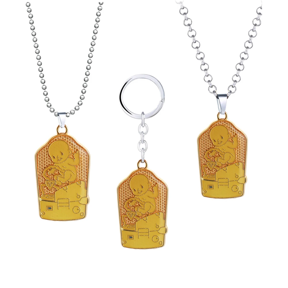 

kojima Bridge Baby bb Keychain For Men Game Death Stranding Sam Porter Bridges Pendant Key Chain Metal Jewelry llaveros Necklace