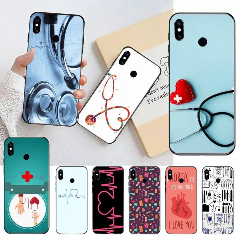 Медсестринский медицинский стетоскоп сердце телефонный чехол для Xiaomi Redmi note 7 8 9 t