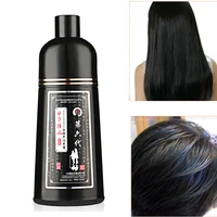 1pcs 500ml 5 minutes fast natural hair dye shampoo organic permanent gray white hair to black hair dye shampoo 6 colors