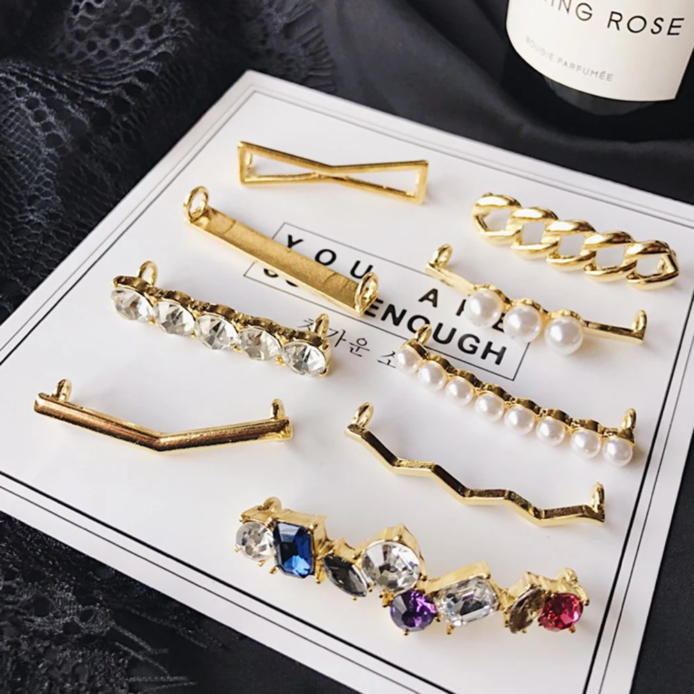 

1pcs Decoration Laces Glitter Clip Shoe Accessories Women Shoes Decorative Lovely Shiny Clip Beads Charm Shoe Buckle Decoration