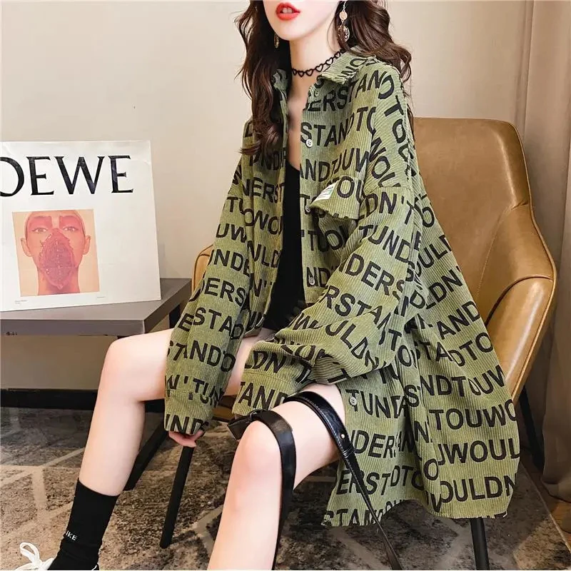 

Spring And Autumn Style Korean Korean Loose Letter Jacket Jacket Bomber Female Jacket Long Long Sleeve Cardigan Women Trend