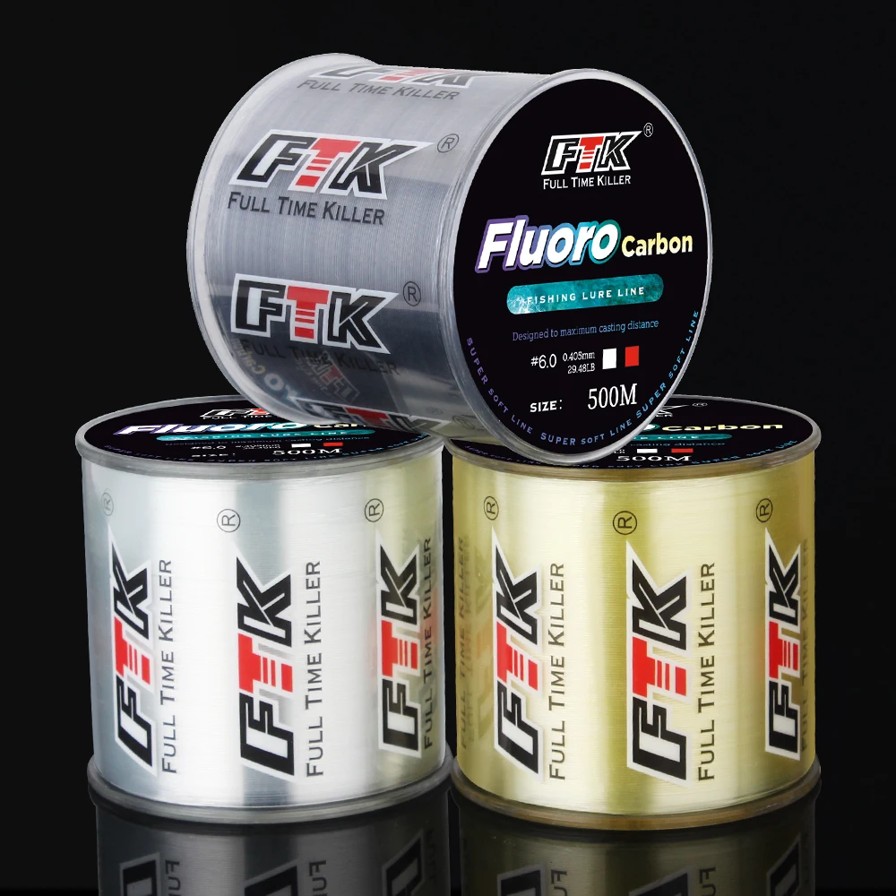 FTK 300M Carbon Fiber Coating Lure Fishing Line - 0.14-0.5mm - 1.88-15.6kg - Wearable Leader - Fluorocarbon Line Accessories image 2