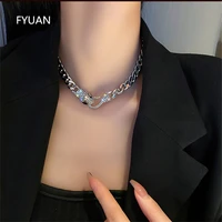 fyuan fashion snake shape hook choker necklaces for women geometric chain necklaces statement jewelry