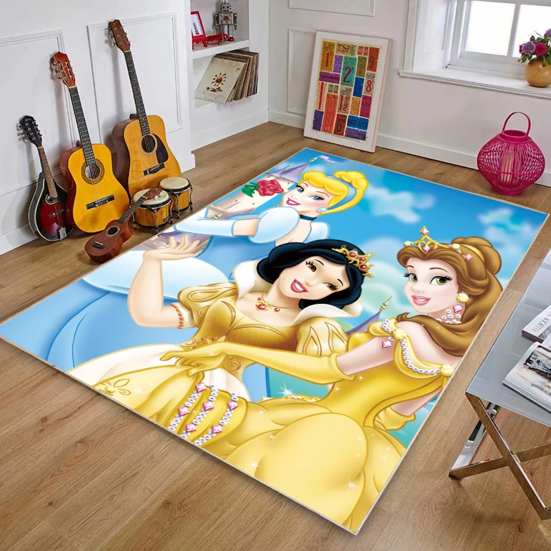 

3D Disney Princess Baby Playmat Anti-slip Kitchen Dinning Room Home Bedroom Carpet Floor Mat Fireplace Home Decor Floor Rugs