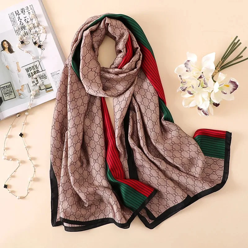 

2020 luxury brand women scarf summer silk scarves shawls lady wraps soft pashimina female Echarpe Designer beach stole bandana