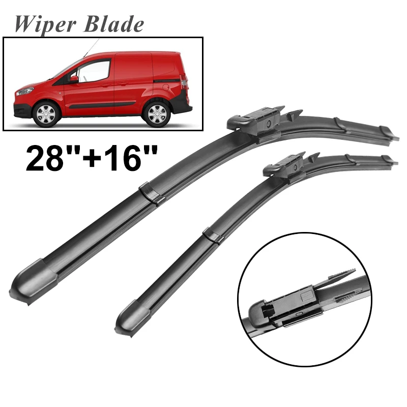 

Щетки стеклоочистителя okoстеклоочистителя RHD & LHD для Ford Transit Courier 2014-2016, лобовое стекло, переднее стекло, 28 + 16 дюймов