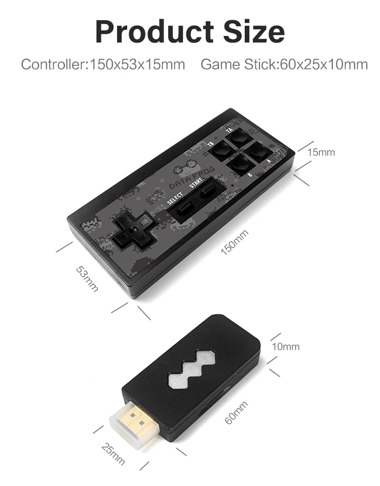 Беспроводная usb-консоль DATA FROG, встроенная Классическая игровая консоль 620, поддержка ТВ-выхода, двойные ручные геймпады
