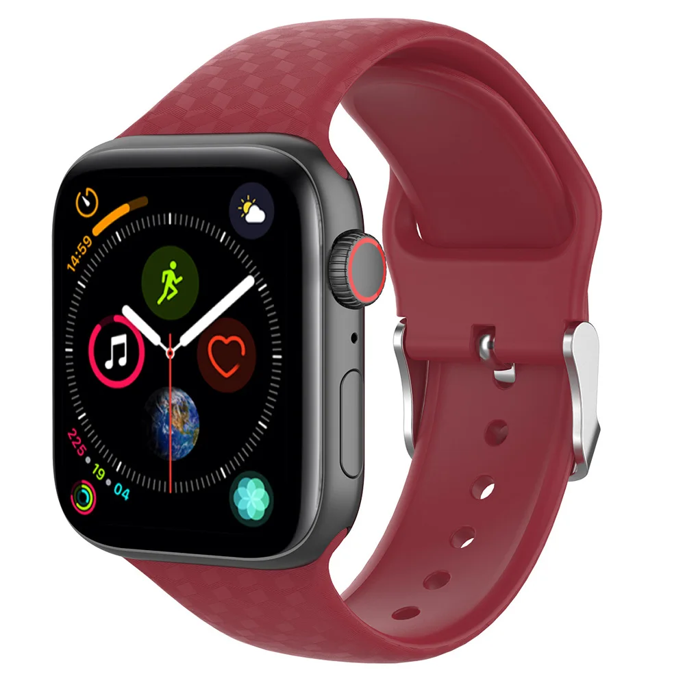 wave rose red 3D текстура Silicond ремешок для наручных часов Apple Watch 4 38 мм 40 мм 42 44 мм Спортивные Мягкие модные ремешки наручных часов Iwatch серии 4/1/2/3 - Цвет ремешка: wave rose red