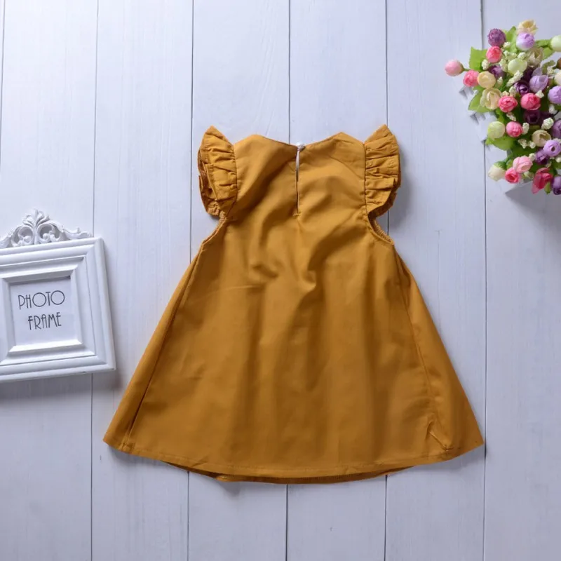 Baby Dress Vintage pastoral Style Baby Girls Pattern Flare Sleeve Dress Kids Toddler Pageant Sundress 0-2T Toddler Girl Clothes