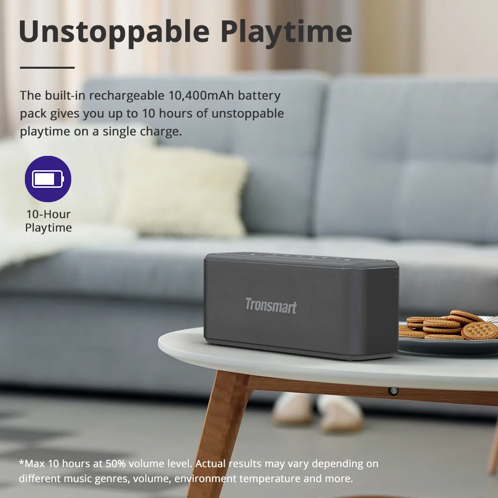 Портативная колонка Tronsmart Mega Pro мощность 60 Вт для Bluetooth 5 0 с усиленными басами NFC IPX5