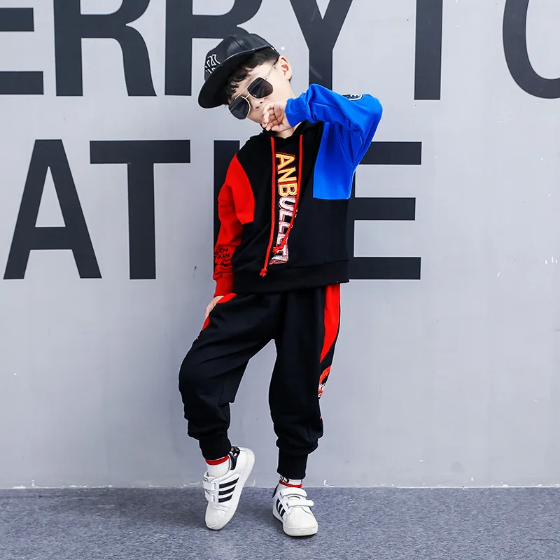 Hip Hop Spring Summer Kids Clothes Suit Baby Boys Sweatshirts + Pants 2pcs/Set Kids Teenage Top Sport Children's Day Gift Formal