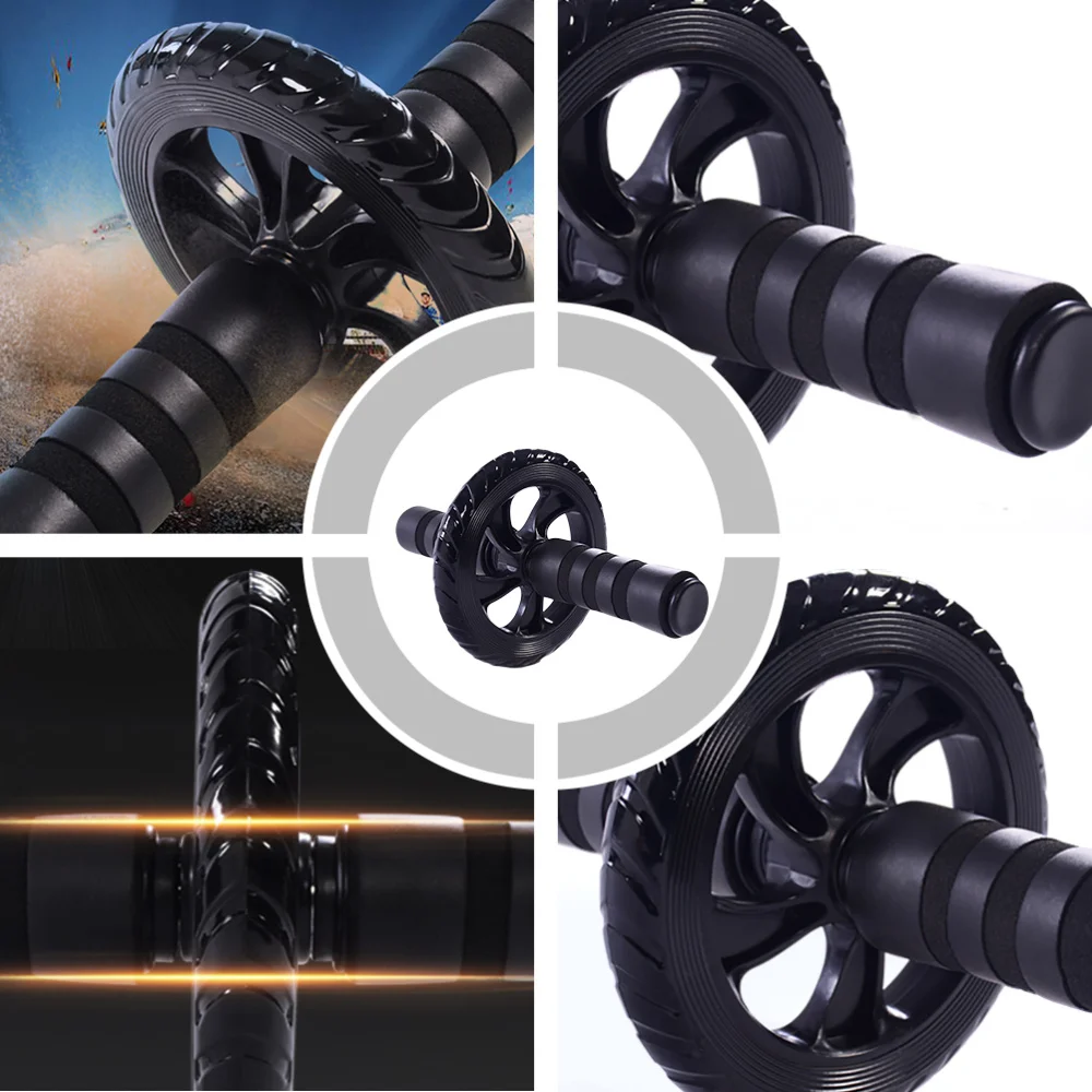 

Ab Roller Wheel Muscle Trainer Wheel Exercise Roller Workout Equipment for Home Gym (Black)