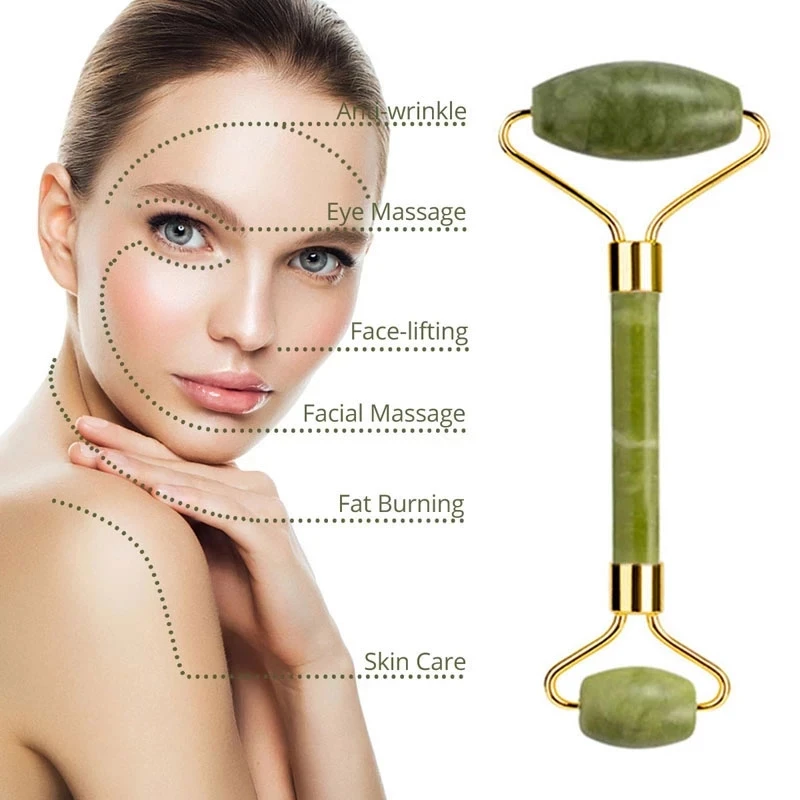

Natural Jade Eye Mask Face Massager Jade Roller Guasha Set Eye Massager Therapy Jade Stone Facial Massager Gouache Scraper