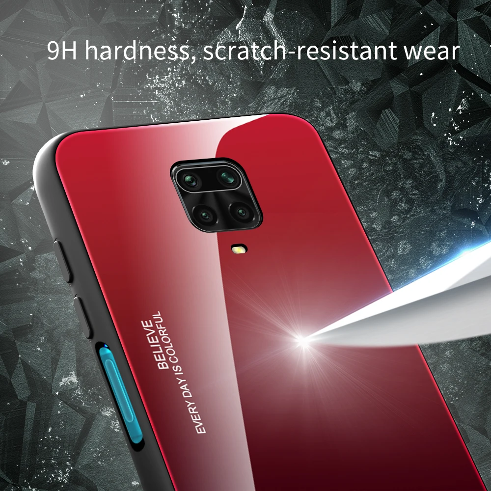 Hard Case For Xiaomi Redmi Note 9S 10 9 Pro Max 9A Case Luxury Gradient Glass Silicon Frame Back Cover For Redmi Note9 Pro Case