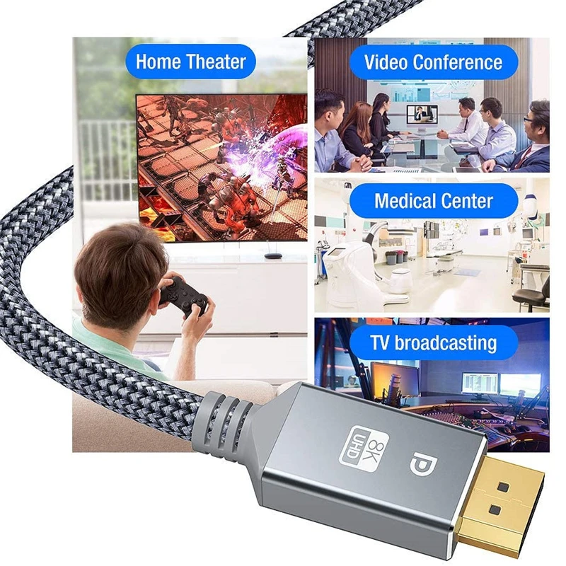 50 шт. кабель для порта дисплея 1 4 8K @ 60Hz DP высокоскоростной адаптер портов видео ПК