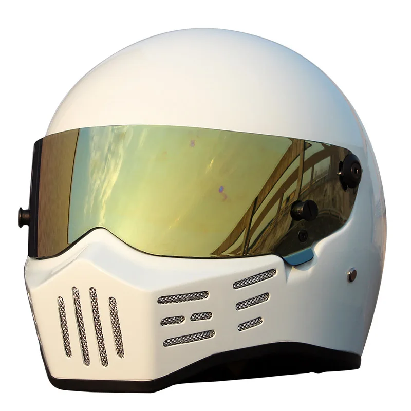 white-gold lens XS Новое поступление мотоциклетный шлем для Симпсона из углеродного волокна персонализированный квадроцикл гоночный полный шлем F1 автомобиль Capacete Casco - Цвет: white-gold lens