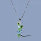 Женское серебряное ожерелье, 925 цветов, эпоксидная подвеска в виде цветка, изысканная цепочка в виде цветка на свитер, ювелирные изделия ручной работы с эмалью
