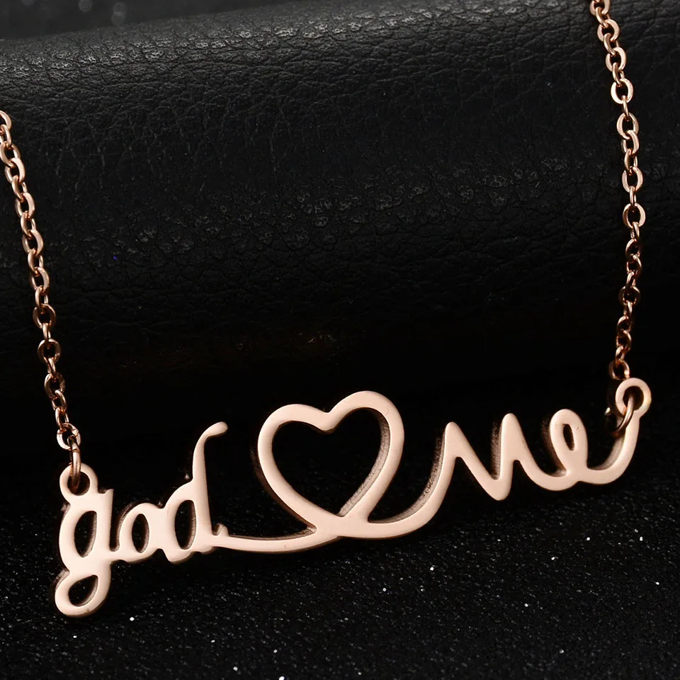 Ожерелье женское из нержавеющей стали с кулоном в виде сердца - купить по