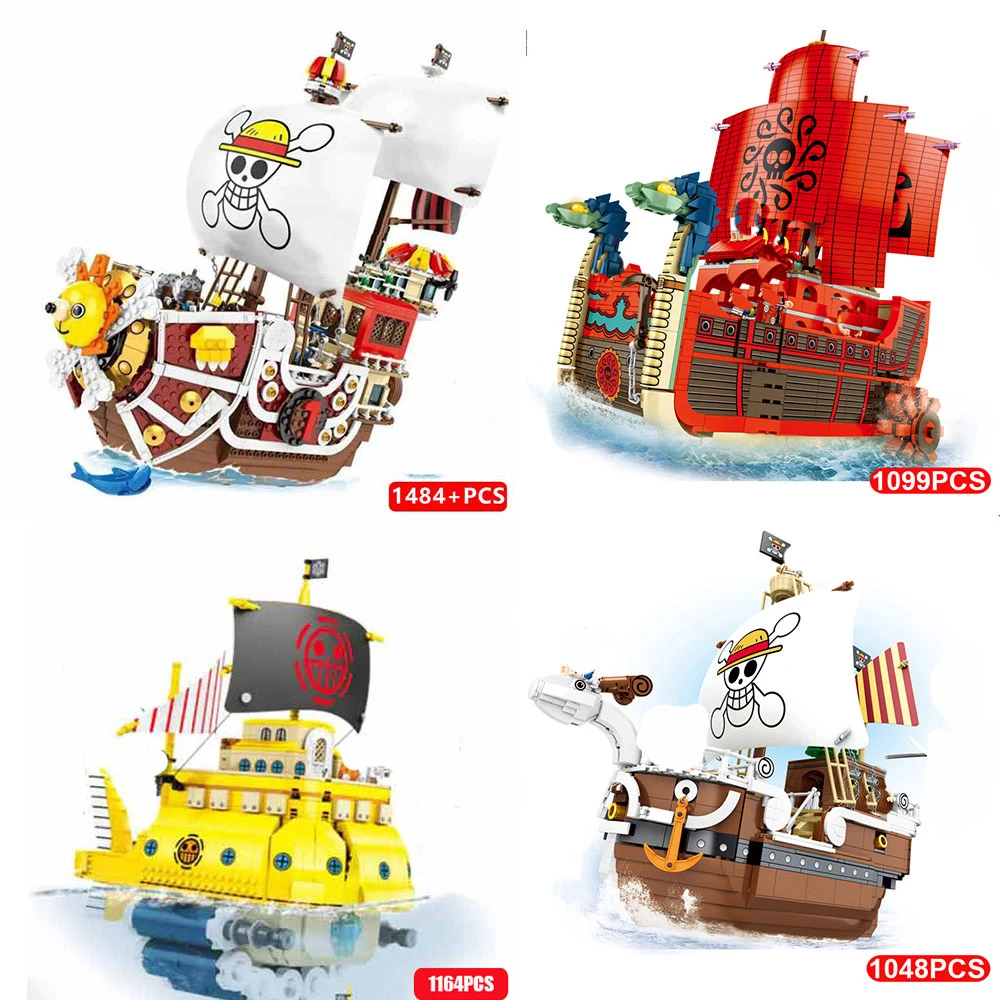 

Аниме One Piece Пираты корабли тысяча солнух модель строительные блоки MOC лодка фигурки кирпичи обучающие игрушки для детей Подарки