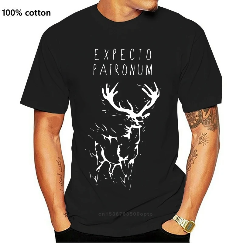 

2-сторонняя черная футболка с принтом оленя, Xs 3Xl 023697