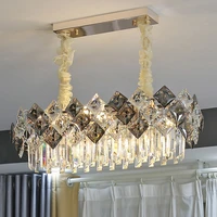 new modern crystal chandelier for dining room luxury home decor hanging light fixture kitchen island oval lamps