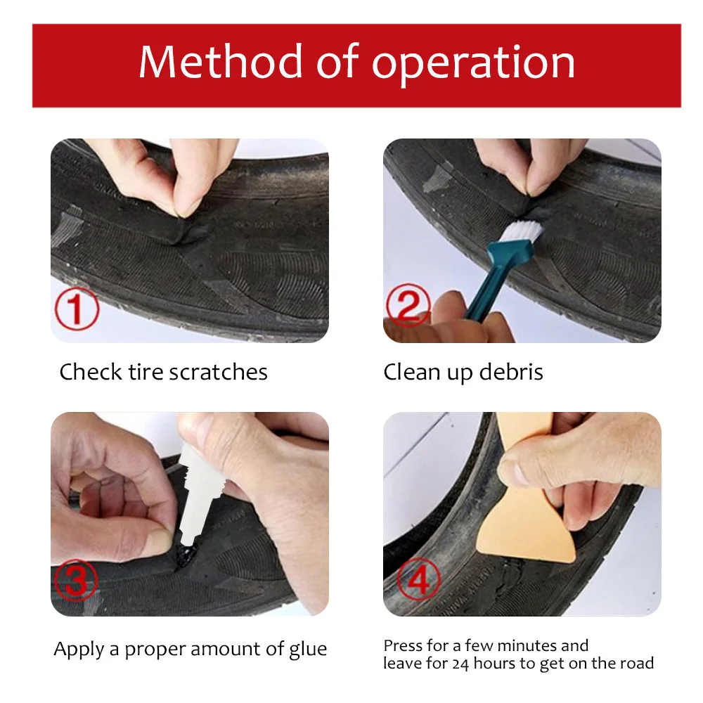 

Automobile Tire Repair Glue Supplies Wheels Car Non-flammable Puncture Temp resistant