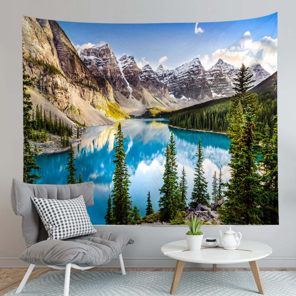 

Natural Scenery Forest Tapestry Wall Hanging Home Room Decoration Scenic EstheticWall Blanket Psychedelic Tapestries Table Cloth