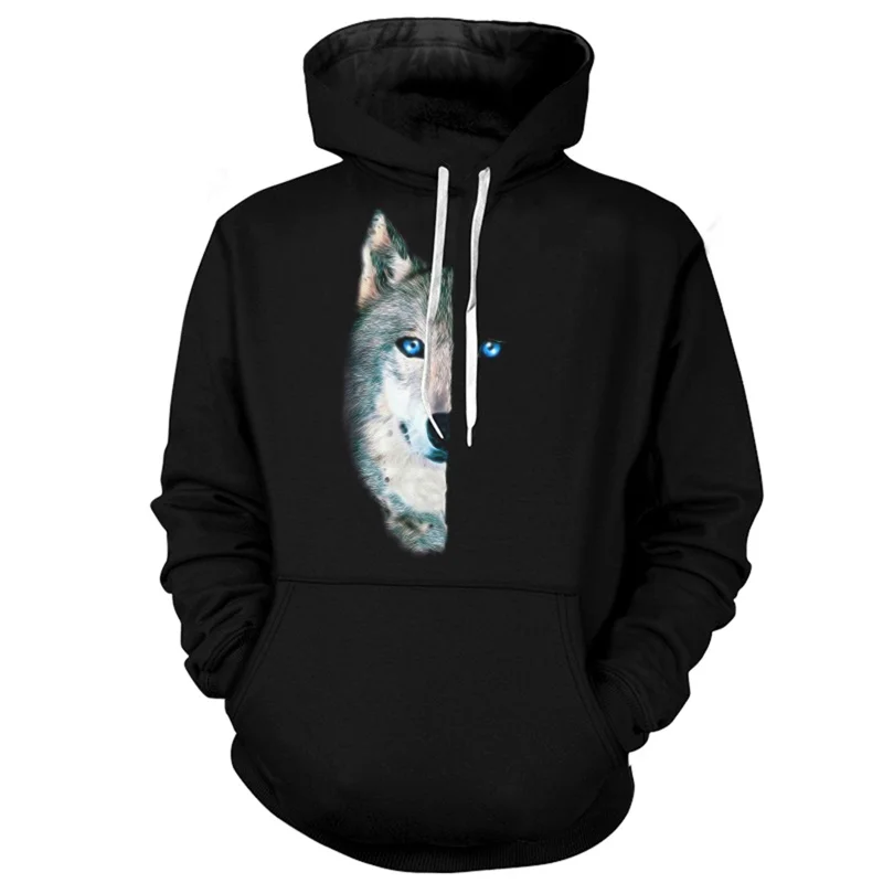 Мужские толстовки Cloudstyle 2020 с 3D принтом волка животные пуловеры капюшоном уличная