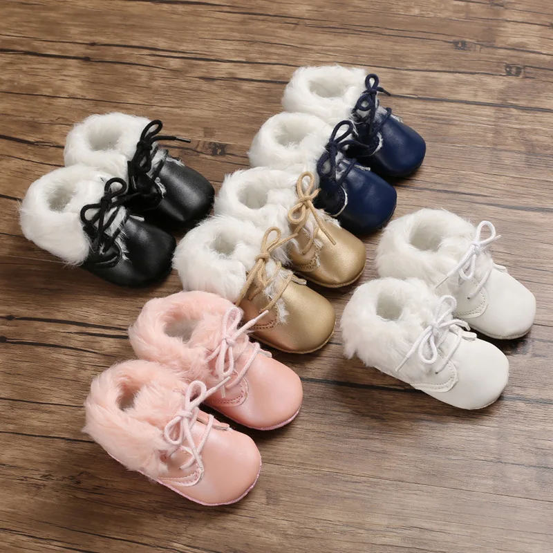 

Focusnorm 5 Colors 0-18M Winter Boy Girls Baby Soft Sole Snow Boots Warm Crib Toddler Anti-Slip Shoes Toddler Boots Prewalker