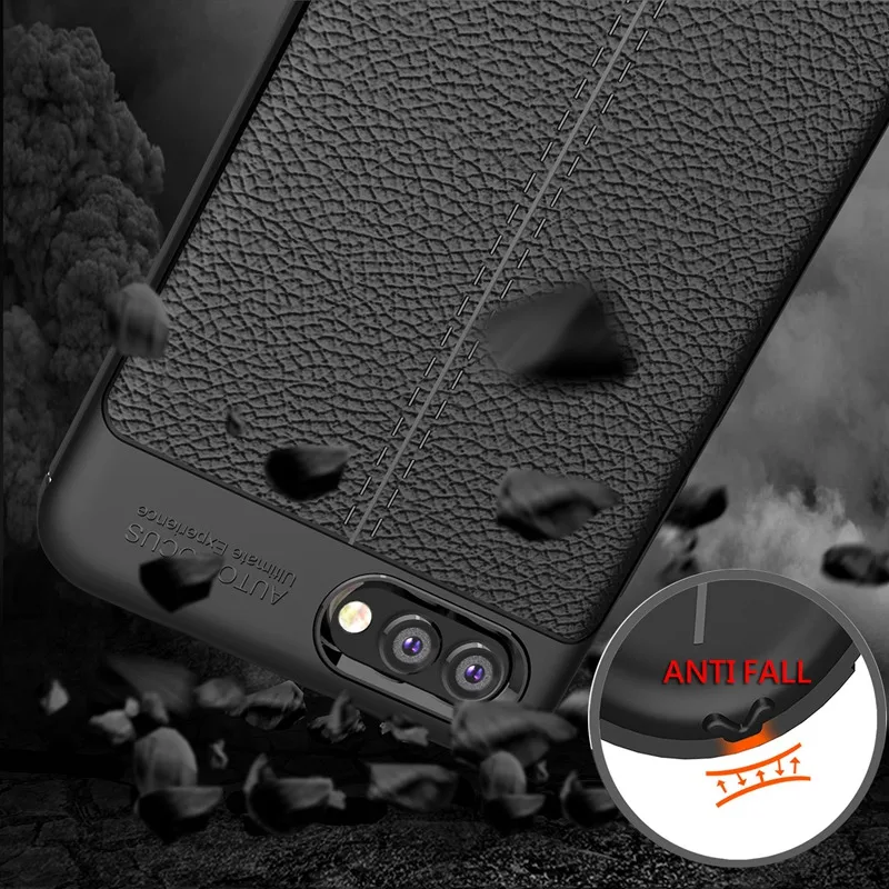 UPaitou High Quality Litchi Texture Soft TPU Cases for Huawei Honor V10 Cover Silicone Case View 10 Back |