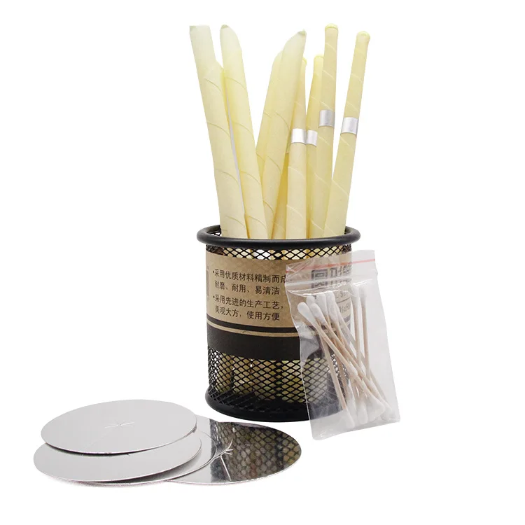 

10pcs/bag Natural Beeswax Propolis Indiana Therapy Fragrance Earcandle Relaxation Ear Cleaner Q Grips For Ear Oorkaarsen Innifun