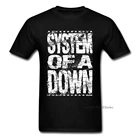 Футболка мужская с логотипом System Of A Down, модная винтажная тенниска в стиле хип-хоп, топ с надписью, чернаябелая одежда