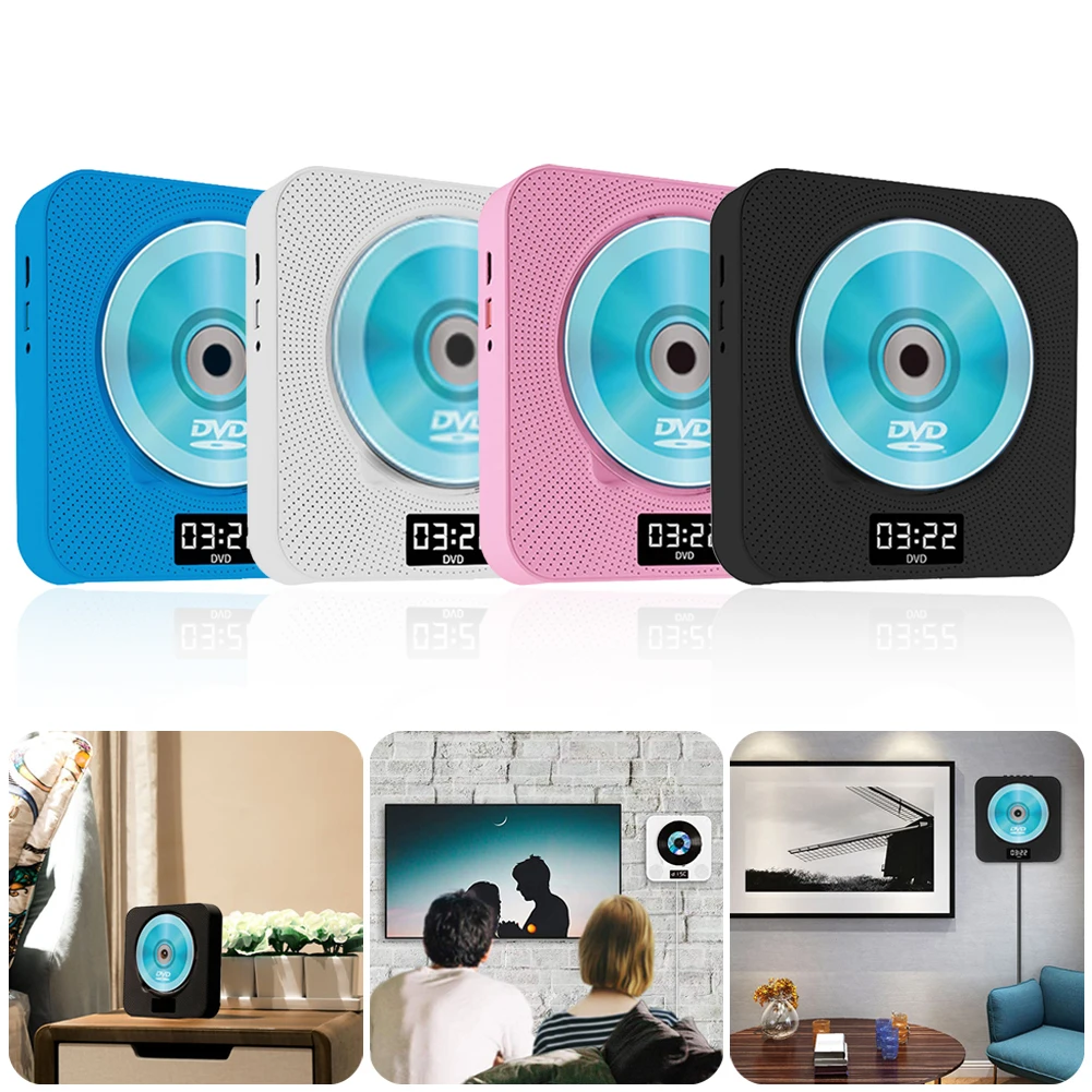 Настенный CD плеер с объемным звуком FM радио Bluetooth USB MP3 дисков портативный