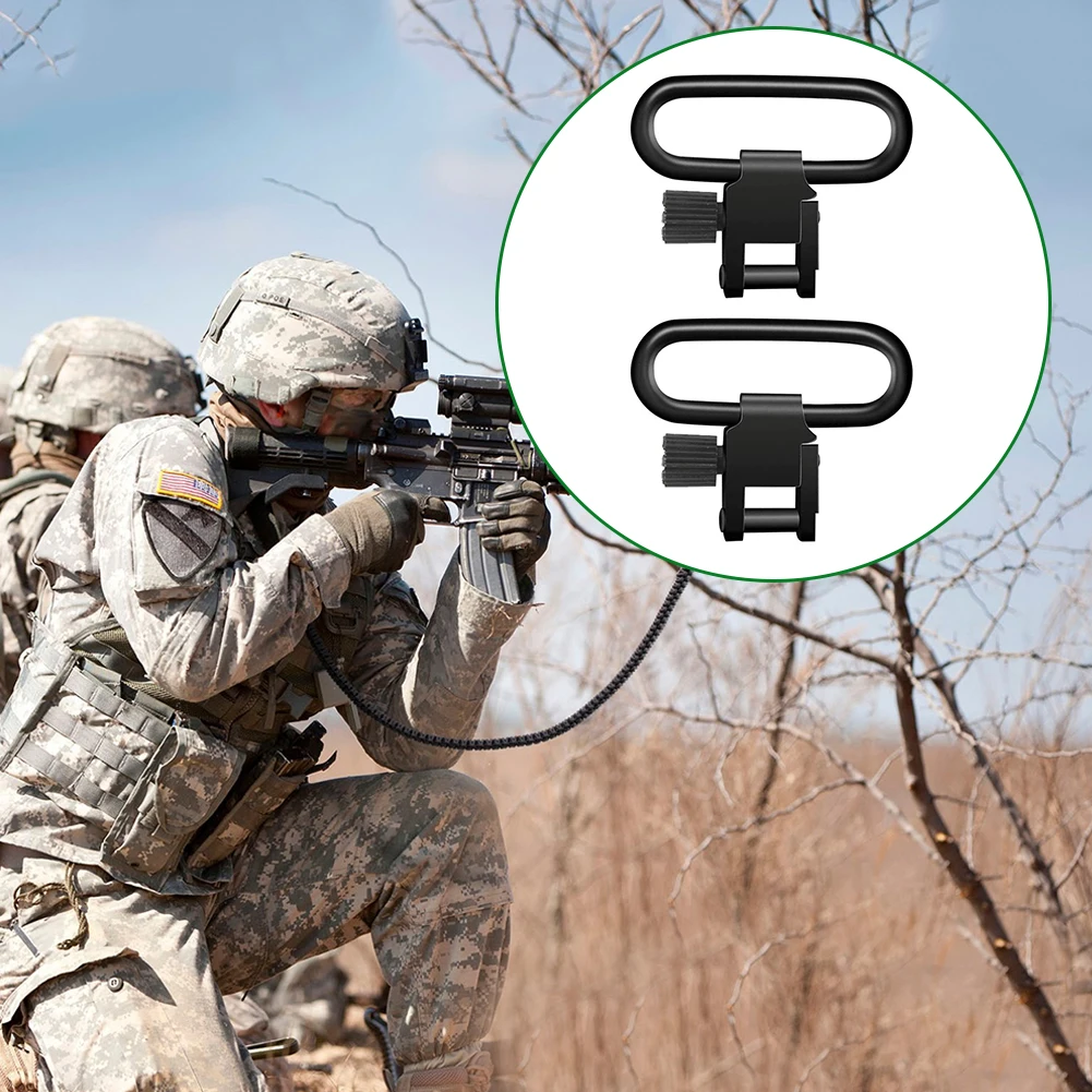 

2 PCS QD Sling Swivels 1-inch Quick-unloading Shoulder Strap Ring Buckle Tactical Bracket Screws Hunting Buckle Set