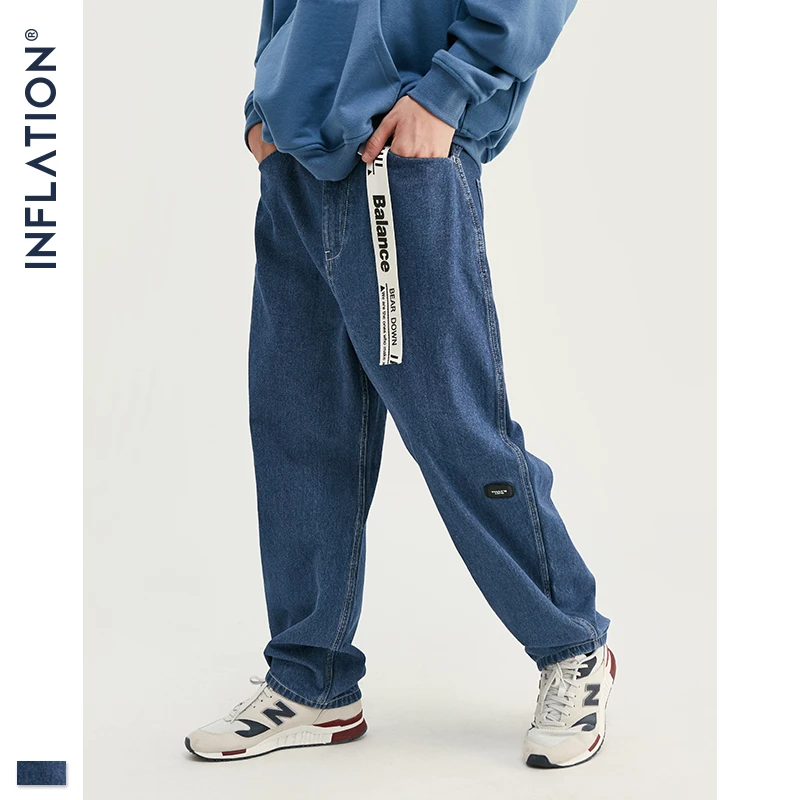 Мужские прямые джинсы Modis INFLATION синие повседневные свободного покроя 93356W Новинка