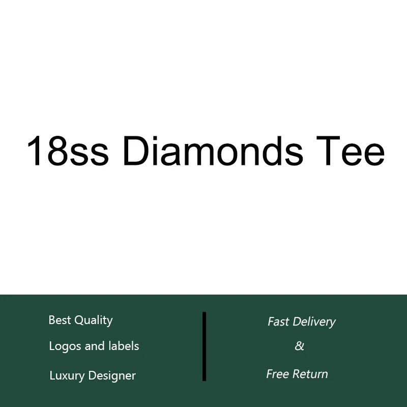 

18ss Diamonds T-Shirt Men Women Couples Tees Hiphop Skateboard Brand Men Casual Cotton Bogo T shirt Men