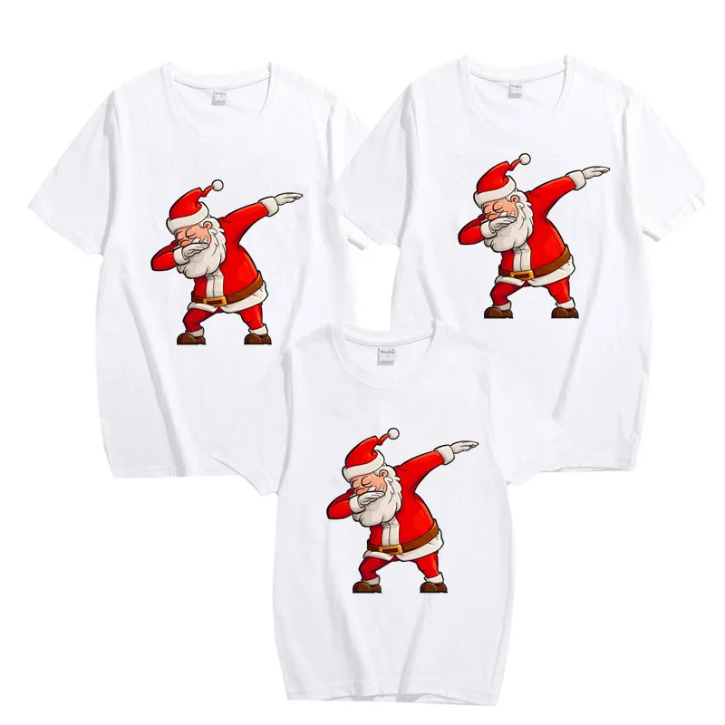 Новинка 2020 футболки с рождественским принтом Санта Клауса летняя семейная