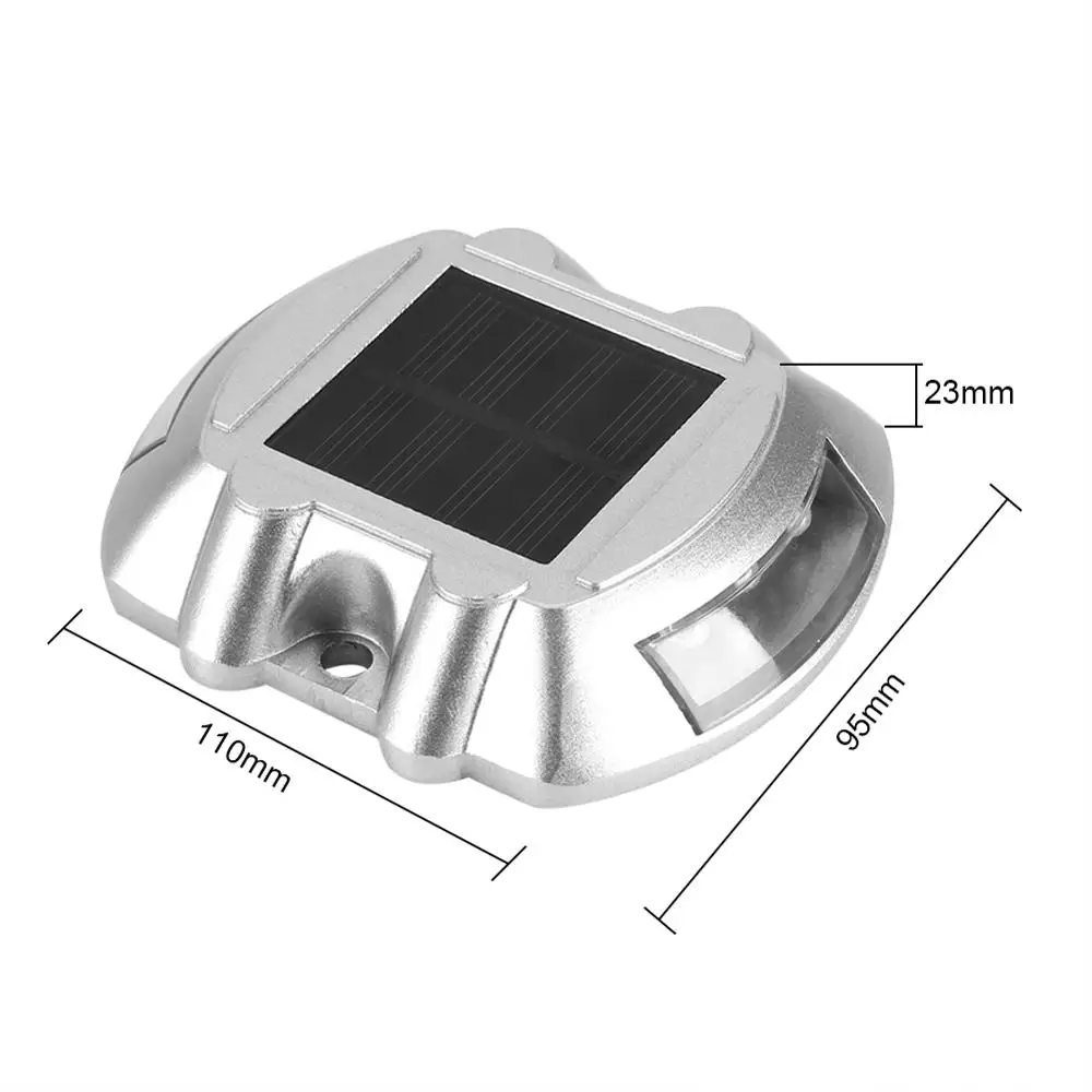 1Pcs Waterproof 6 LED Solar Powered Road Stud Light Casting Lamp Wireless Outdoor Driveway Pathway Aluminum |