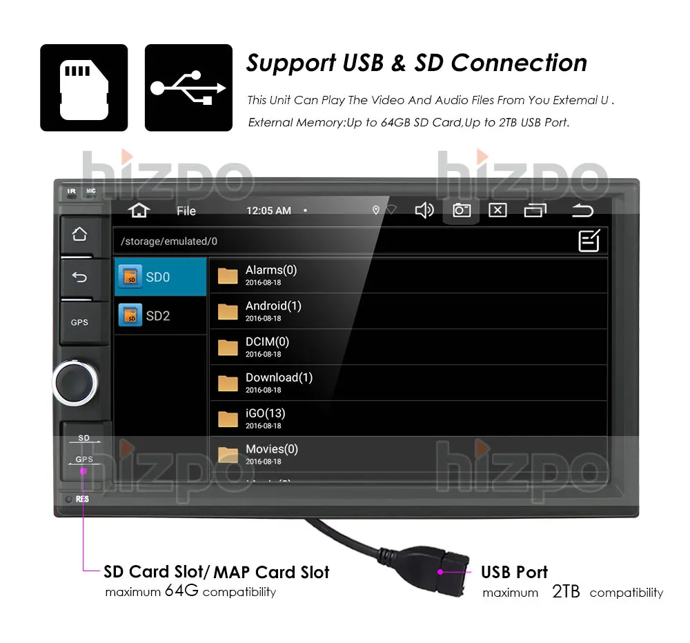 Hizpo Восьмиядерный " 2 Din Android 10,0 автомобильный NO-DVD Радио мультимедийный плеер 1024*600 универсальный gps навигация Авторадио Стерео аудио