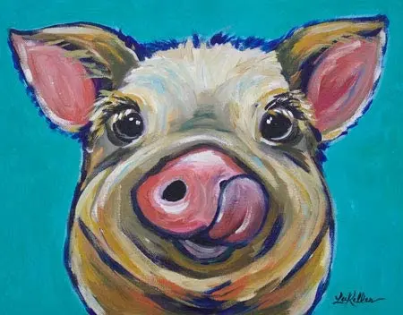 

Desperate Enterprises Ceasar The Pig Tin Sign, 16" W x 12.5" H
