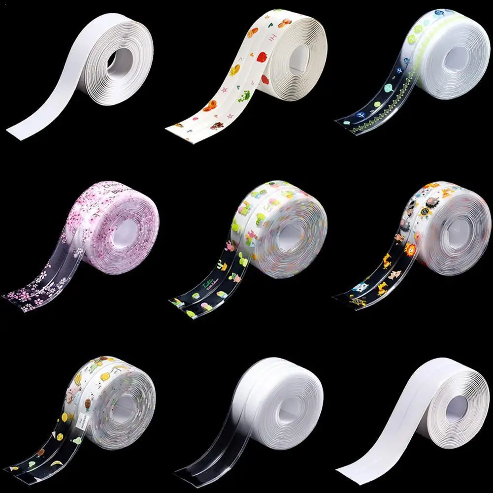 

3.2Mx3.8CM Waterproof Bathroom Sink Sealing Strip Tape Gaps Wall Proof PVC Adhesive Stove Stickers Toilet Mold For Kitchen K2C6
