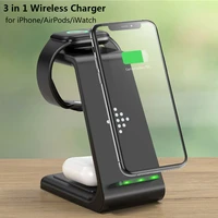 uslion 3 in 1 wireless charger fast charge for iphone 11 pro charger dock for apple watch airpods pro 10w wireless charge stand