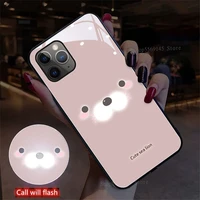 sound acoustic control tempered glass case for iphone 12 11 xr xs pro max 7 8 plus mini back coque cute smile cover phone cover